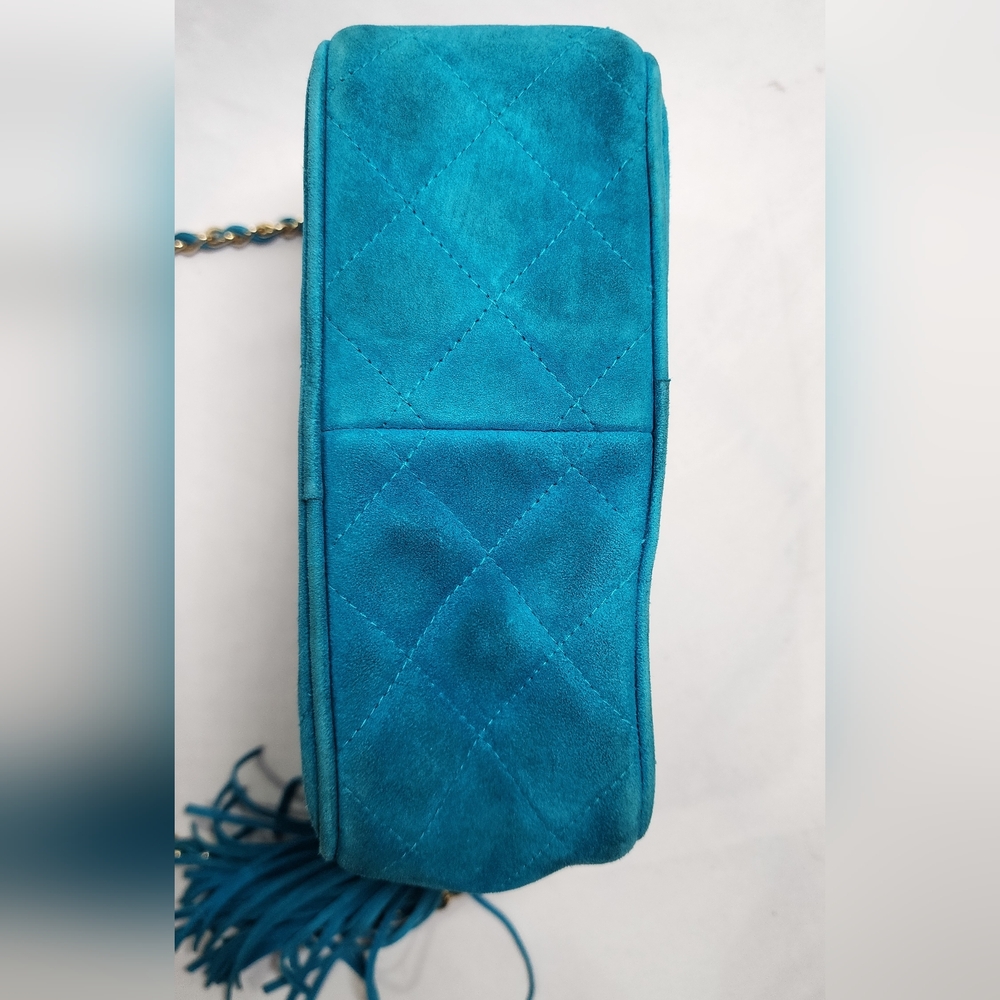 Chanel Mini Suede Tassel Camera Bag. Needs Ext Cleaning. No Hologram. - Picture 9 of 16